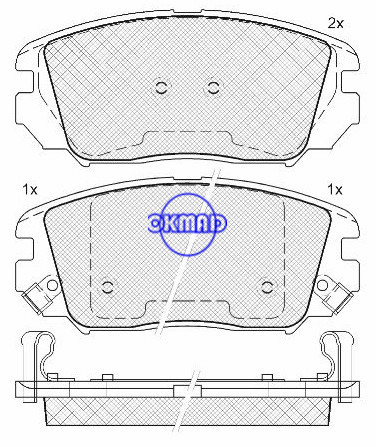 ヒュンダイ ソナタ V (NF) グランデュール (TG) 起亜オピルス (GH) ブレーキパッド FMSI:D1125-8233/8306 OEM:58101-3KA20 WVA:24375/24618,F1125